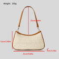 Khaki hand-woven straw crossbody bag with PP grass weave and single shoulder strap