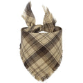 Vivifying fall dog bandana with plaid pattern, tassel edges, and double-layer cotton in autumn colours