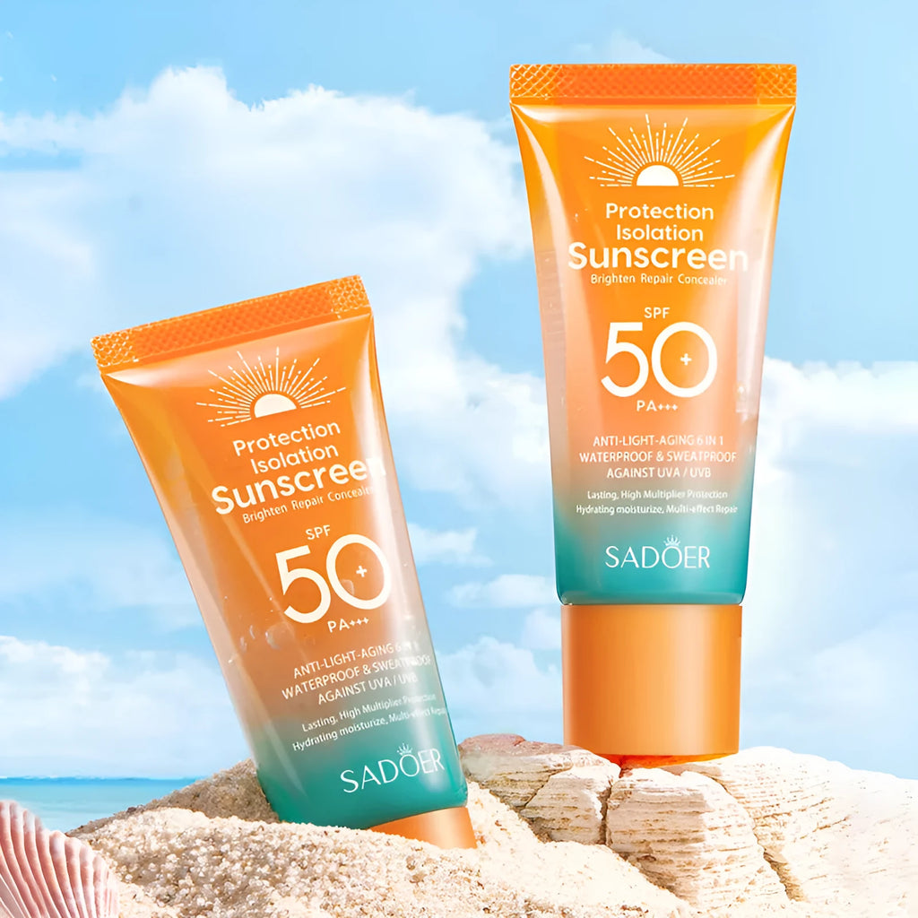 Double tube multi-effect repair isolation sunscreen 50g tube for universal skin types