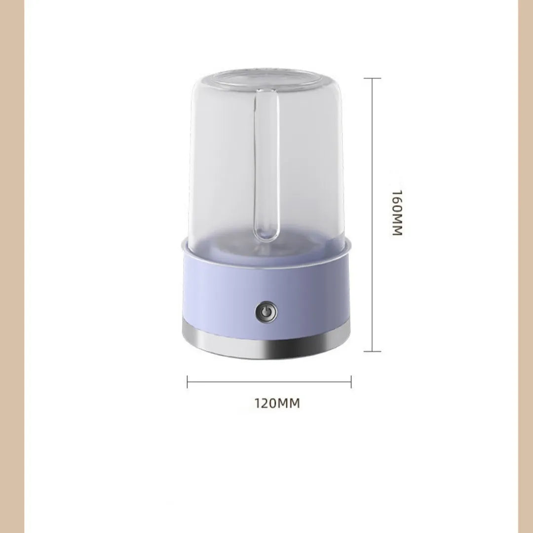 Portable USB rechargeable underwear washing machine in green colour showing laundry cup with mechanical switch