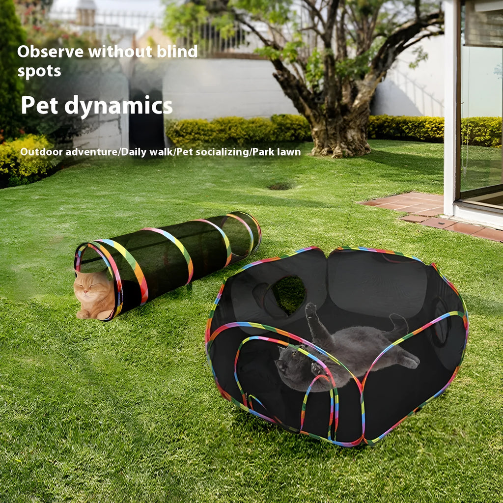 Foldable mesh cat roll cage toy shown in five different model styles
