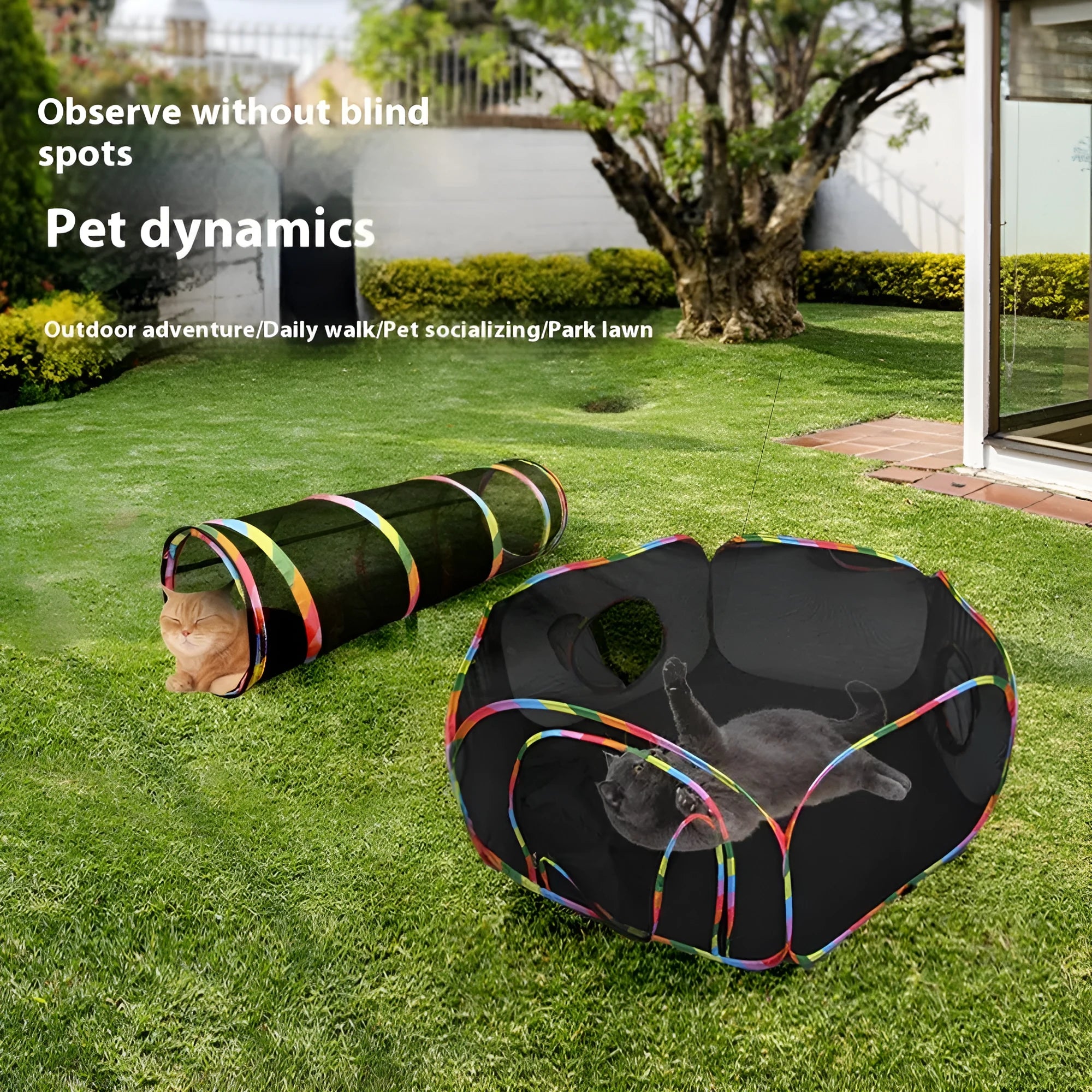 Foldable mesh cat roll cage toy shown in five different model styles