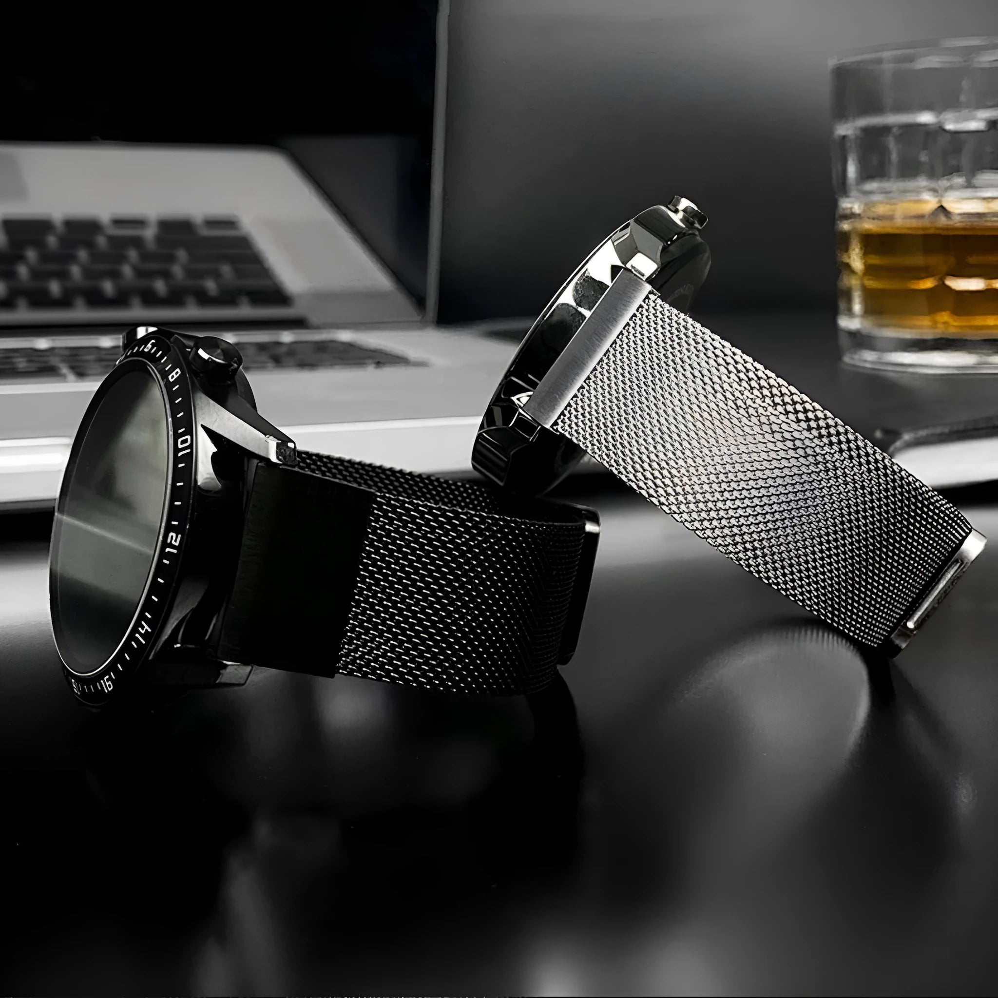 Stainless steel card holder strap for Garmin Fenix smartwatch in silver, black, gold, and rose gold.