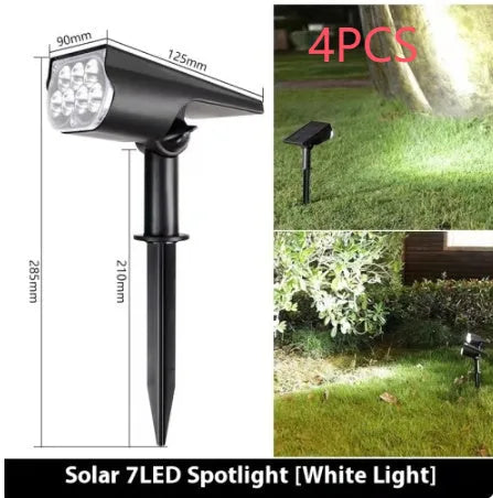 Solar spotlight with geometric abstract art design, available in 2LED or 7LED with white warm or colourful light