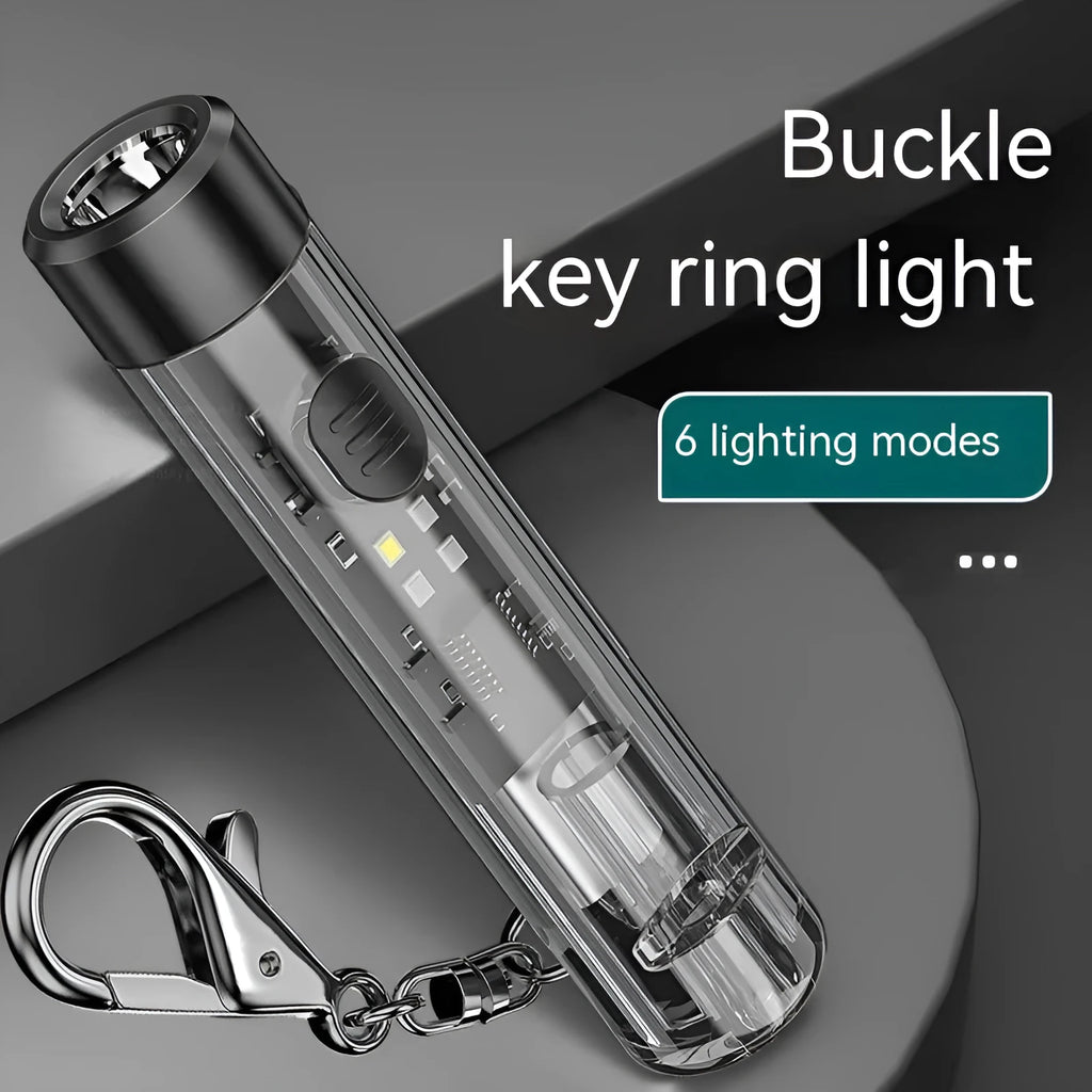 Portable outdoor flashlight 1W LED USB rechargeable black plastic body with built-in battery