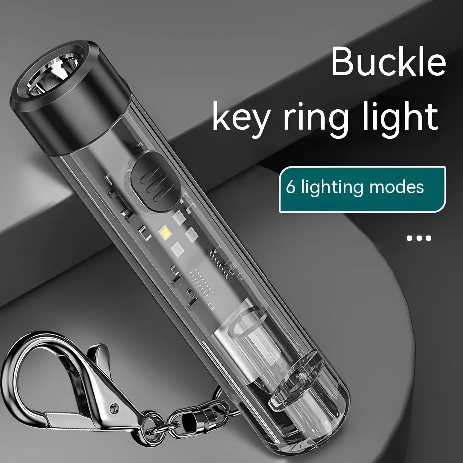 Portable outdoor flashlight 1W LED USB rechargeable black plastic body with built-in battery
