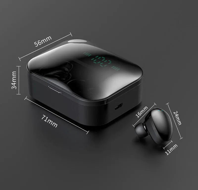 Wireless Bluetooth earphone earbuds with voice control in black and white colours