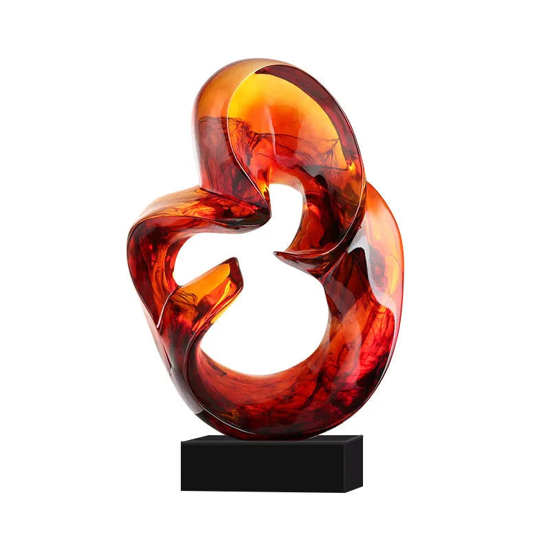 Transparent resin craft ornament in modern simplicity style sculpture design