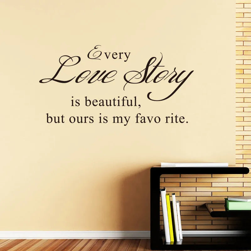 Black PVC printed wall sticker with English poetry and proverbs, 57x33cm plane decal for smooth walls