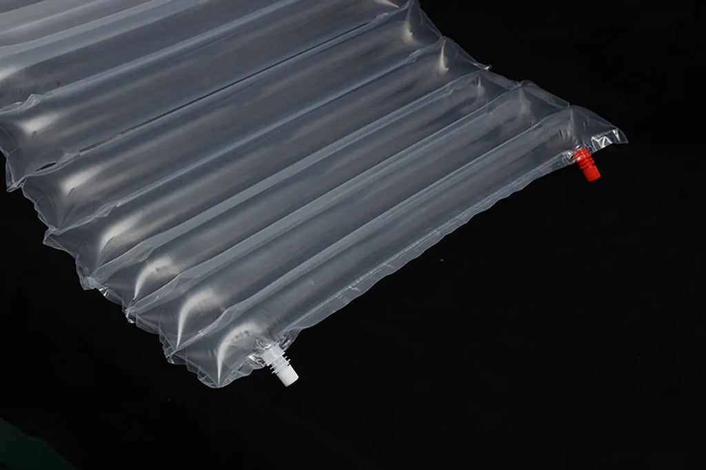 Outdoor camping airbed 200x60x5cm transparent inflatable sleeping mat on green grass