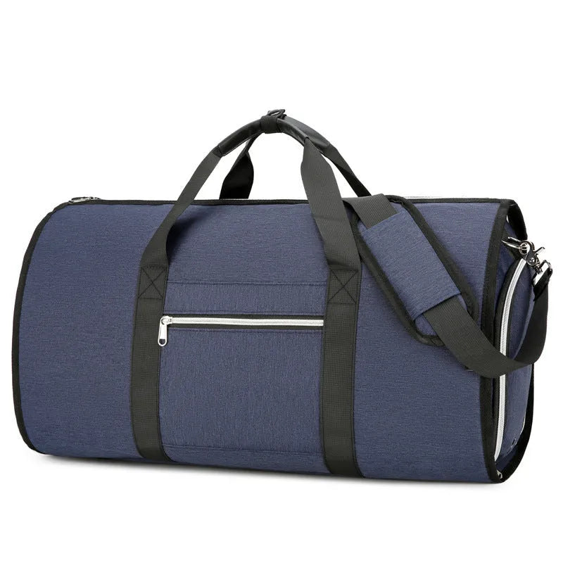 Oxford cloth storage bag with dry-wet separation compartments in black, dark blue, or grey colour options
