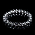 Natural Donghai crystal bracelet with old materials white water round beads in geometry style
