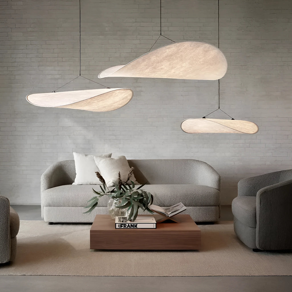 Silent Wind art silk chandelier in 60cm diameter with warm light