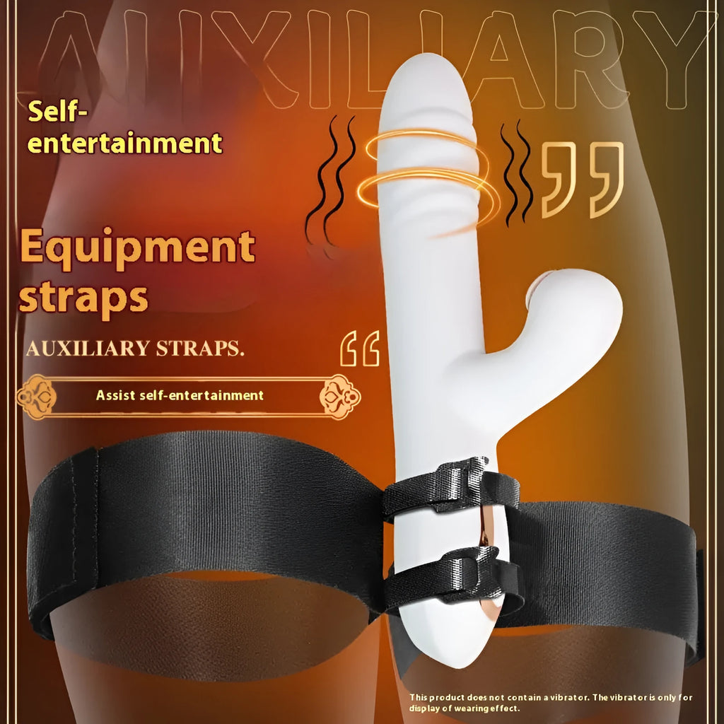 Black knitted belt sex toy strap for harness applications