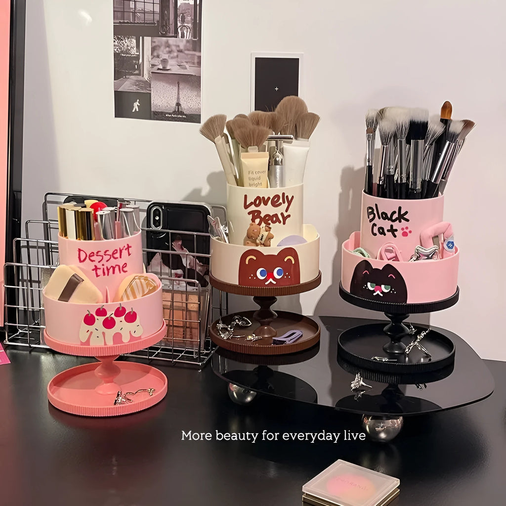 Rotating Japanese style cosmetic brush storage barrel in ABS plastic with 18 litre capacity