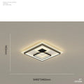 Modern simple rectangular LED ceiling light with tri-colour light and stepless dimming, black and white finish, for living room use