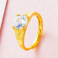 Women's Vietnam placer gold zircon ring in copper with adjustable opening, available in multiple colours