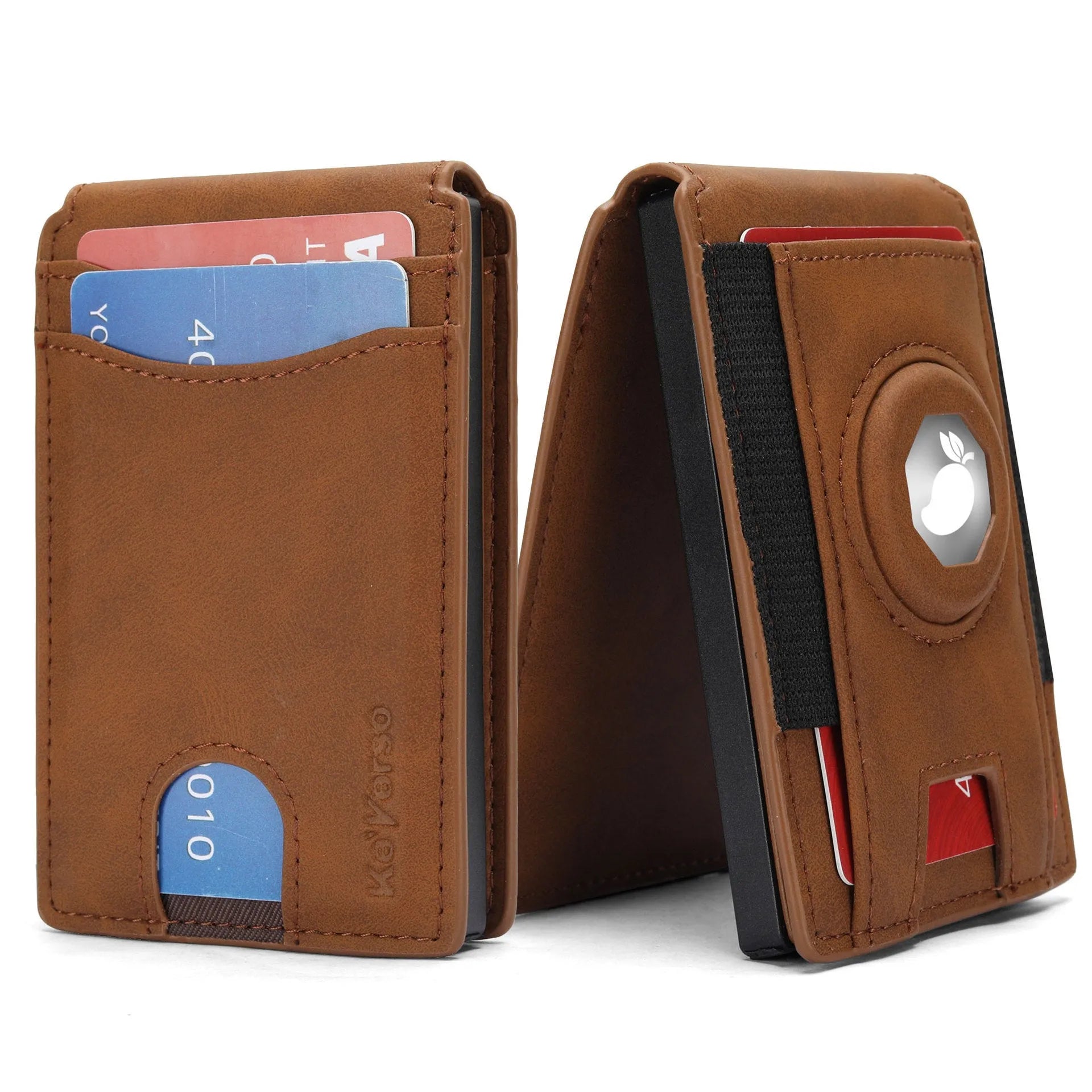 Men's microfibre card holder with synthetic leather lining in three colours: black, dark brown, light brown