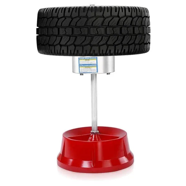 Portable wheel balancer with bull's eye level and aluminium head for tyre balancing