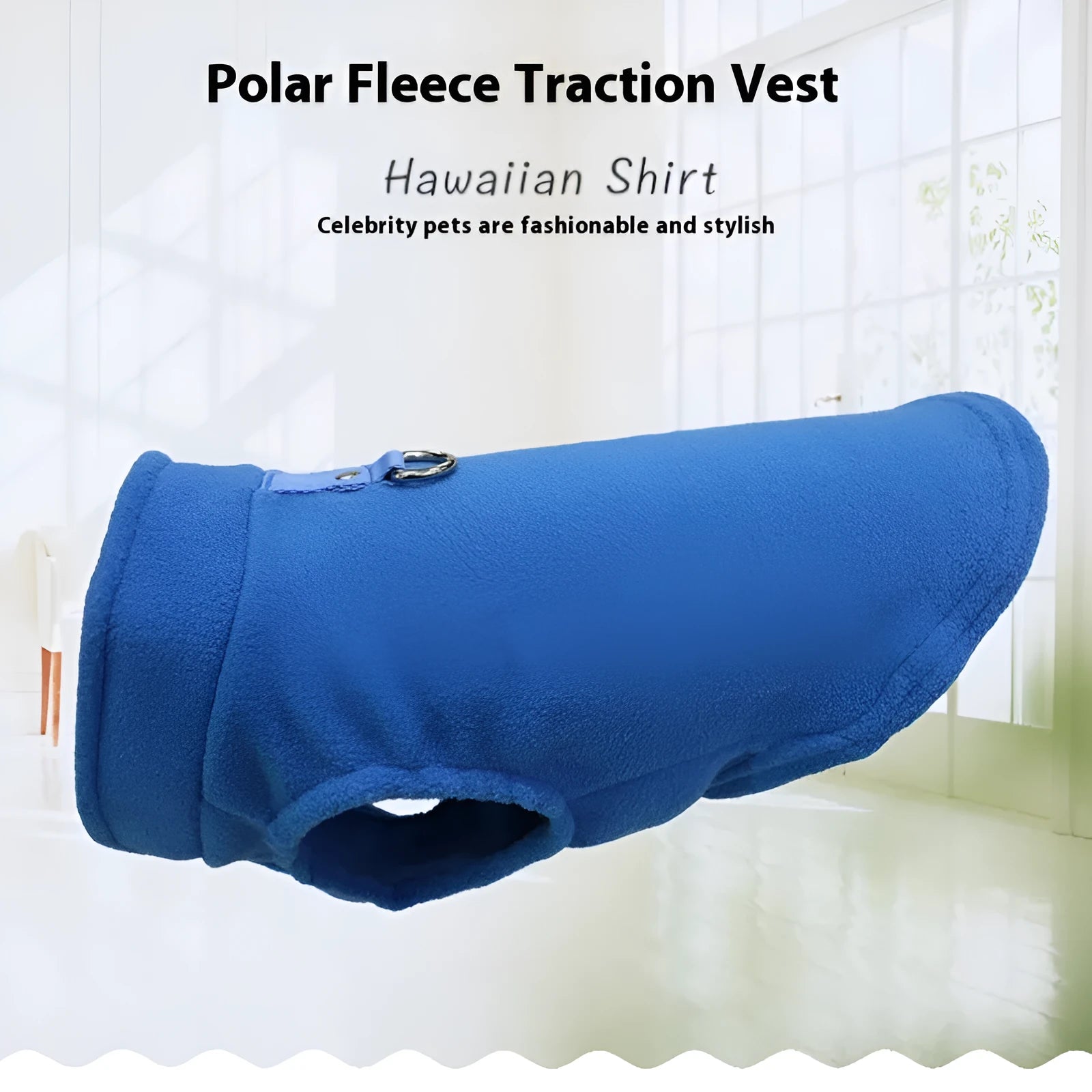 Dog thickened solid colour polar fleece waistcoat in red on a small dog