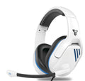 MH86 black and white USB gaming headset with microphone and 50mm drivers on headwear frame