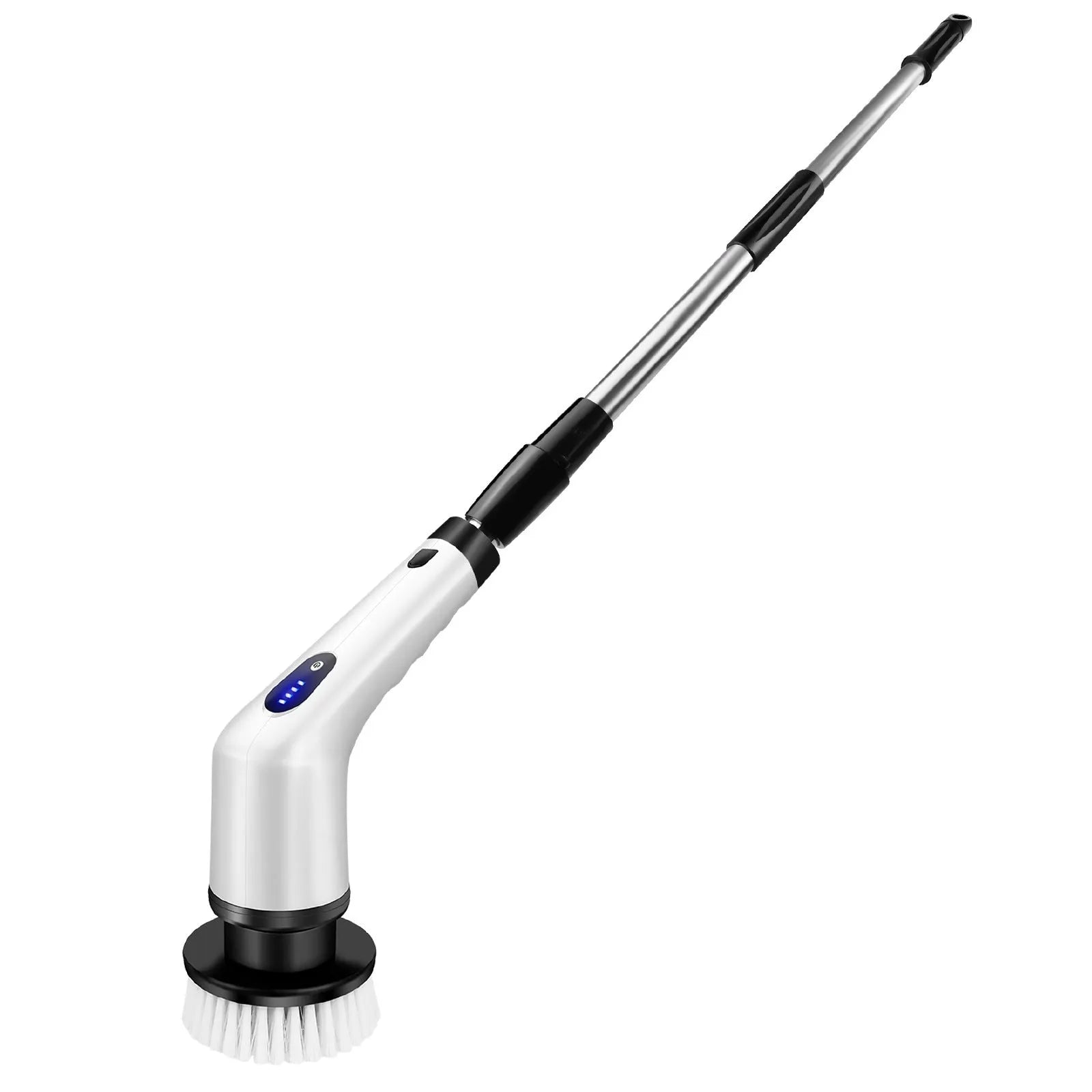 White handheld cleaning ball with lithium battery and cleaning brush attachments