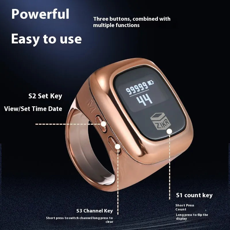 Al-Fatiha Zikr electronic prayer counter in multiple colours and sizes with digital display