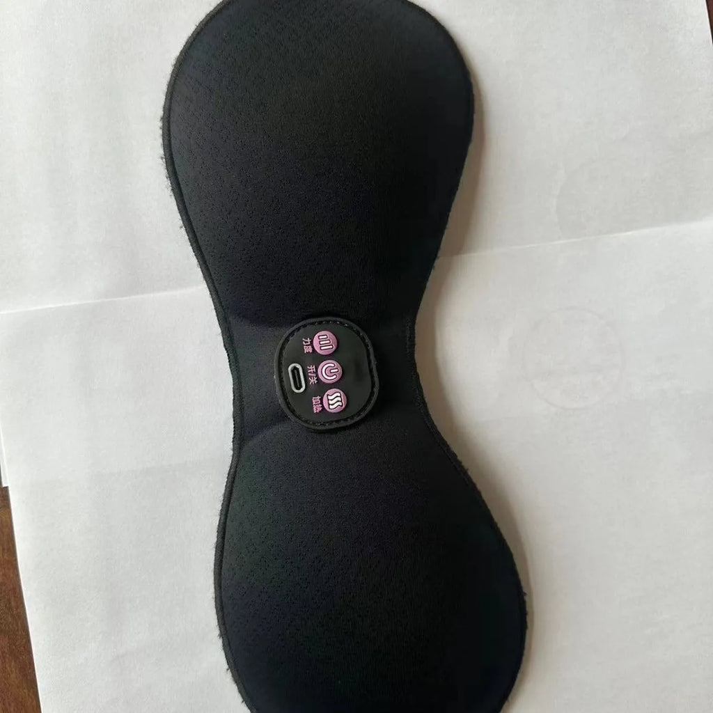 Black electric massage chest stickers with 3-key English control interface for breast stimulation