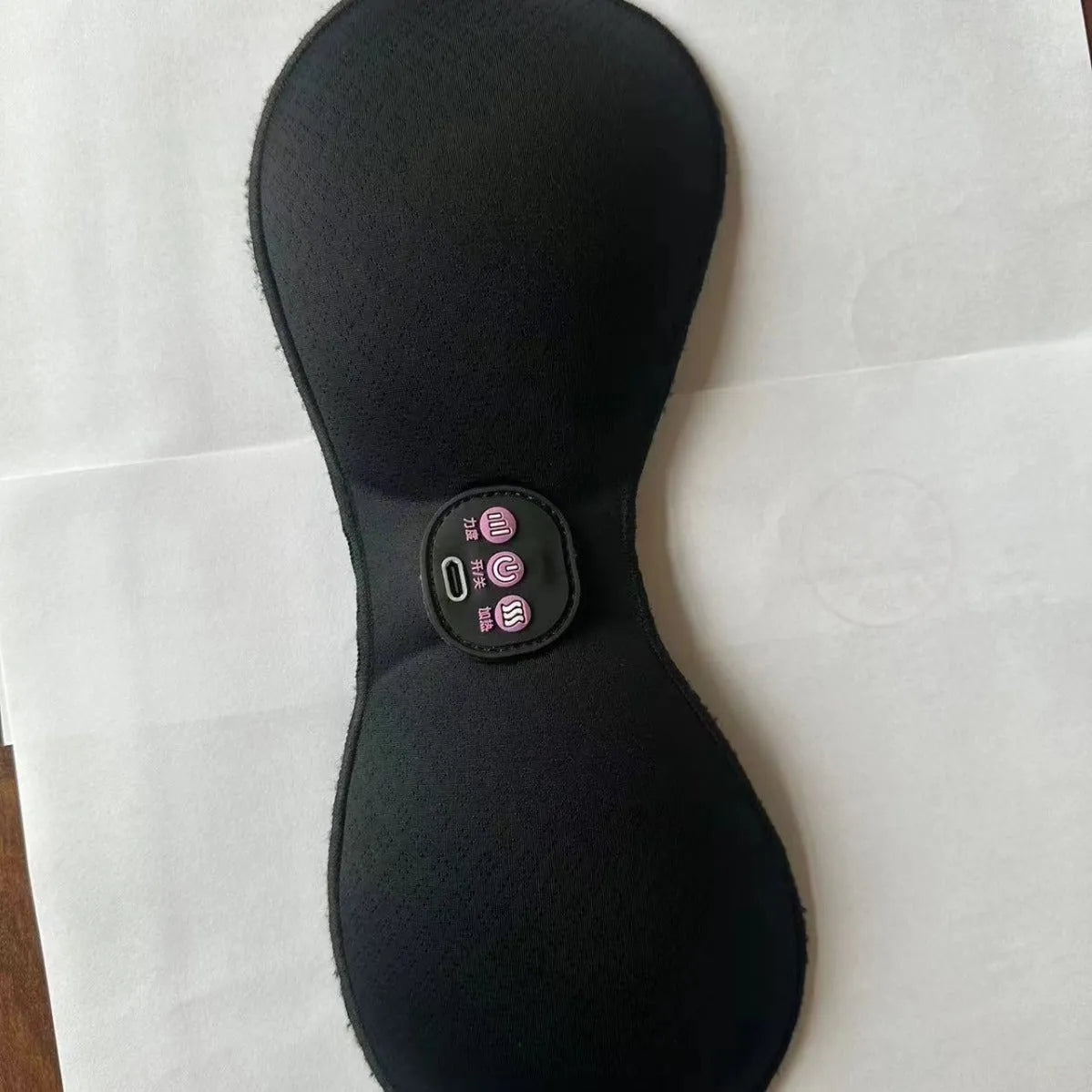 Black electric massage chest stickers with 3-key English control interface for breast stimulation