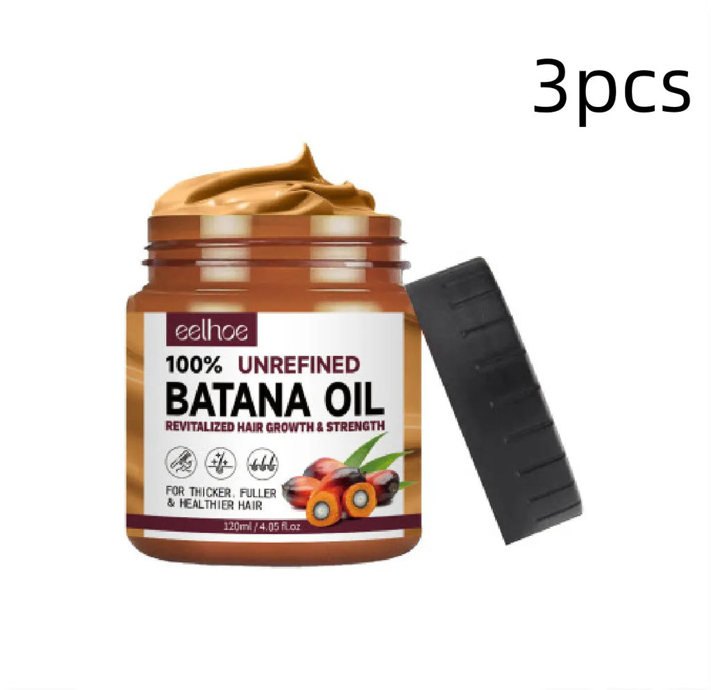 Pure Batana oil hair conditioner in a 120ml bottle with label, positioned on a clean surface