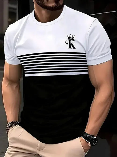 Men's contrast colour short sleeve t-shirt in gray – loose fit pullover polyester summer top