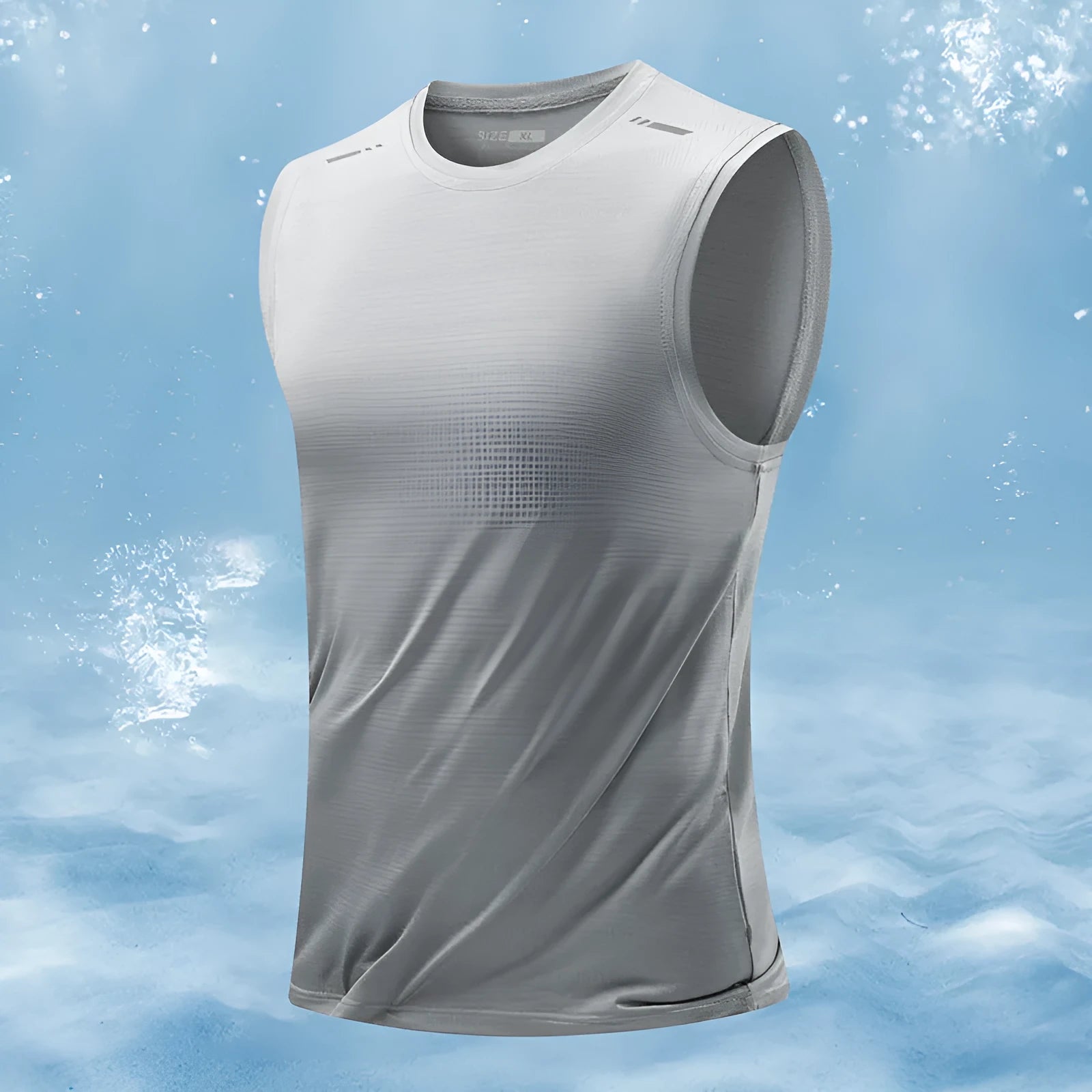 Men's loose sleeveless waistcoat in solid colour on hanger