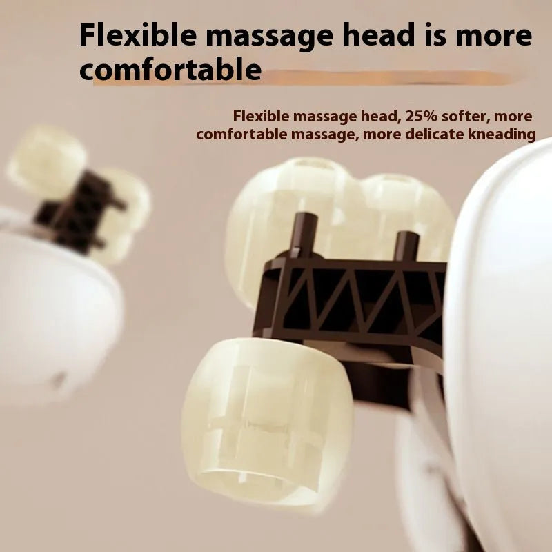Blue folding electric neck and shoulder massager with rechargeable battery