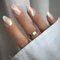 Medium drop shaped plaid pattern nail stickers with jelly glue finish and clear plastic protective armour.