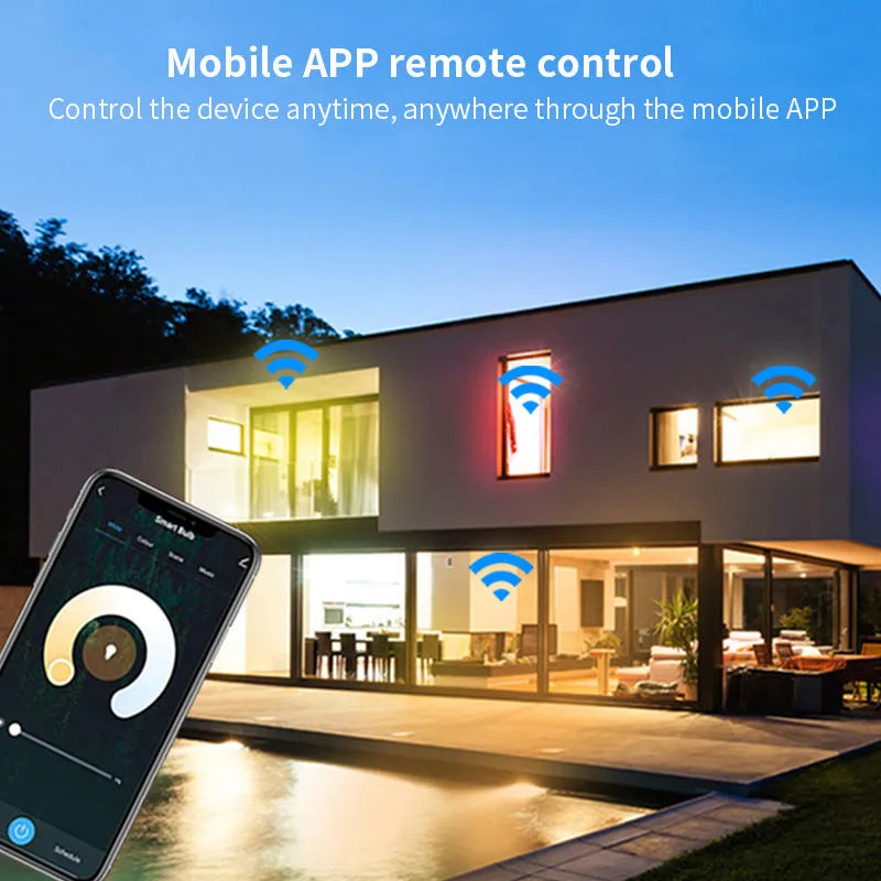 Wi-Fi smart RGBCCT GU10 LED spotlight bulb with compact 50mm diameter housing