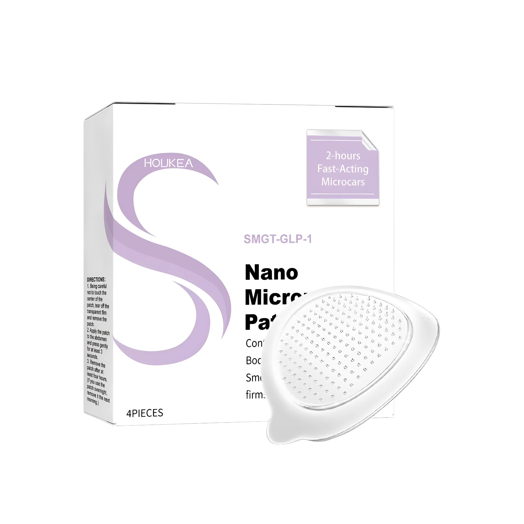 Pack of four nano microneedle nursing stickers for skincare with ginger and mugwort root.