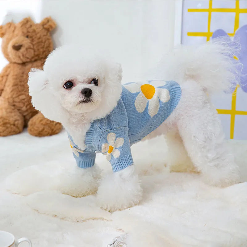 Small dog wearing pink checkerboard polyester autumn winter pet coat