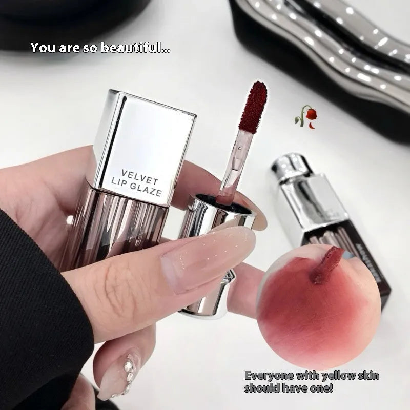Kakashow Velvet Lip Paint matte lipstick in soft mist finish showing six colour shades