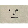 Square PVC floor mat with cartoon facial expression pattern in Mr Big Nose colour and steel traveller stitched edges