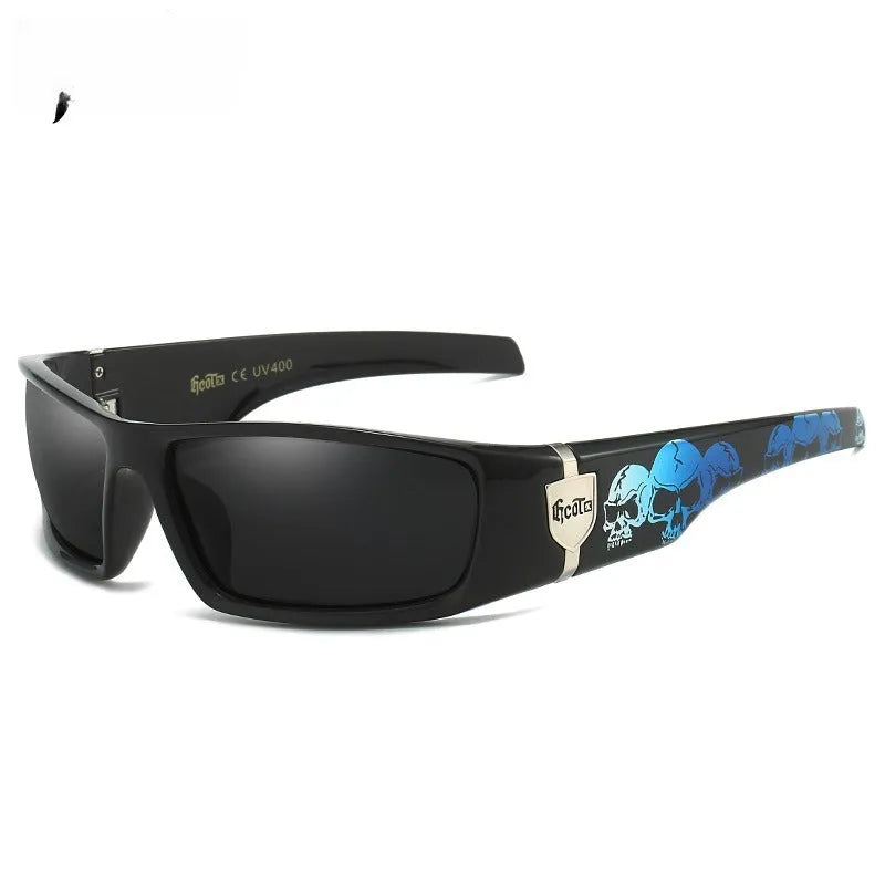 Bandit style West Coast hip hop polarized sunglasses with box frame in multiple colours