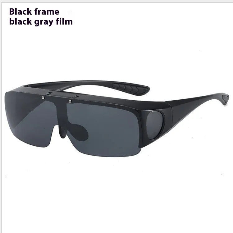 Polarised prescription sunglasses with one-piece lens construction for outdoor sports