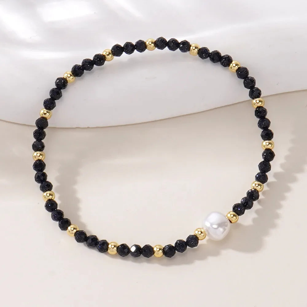 Natural stone unisex bracelet with geometric ellipse design, light luxury style, multiple colour options