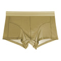 Men's quick-drying breathable ice silk polyester underwear shorts in black with elastic waistband