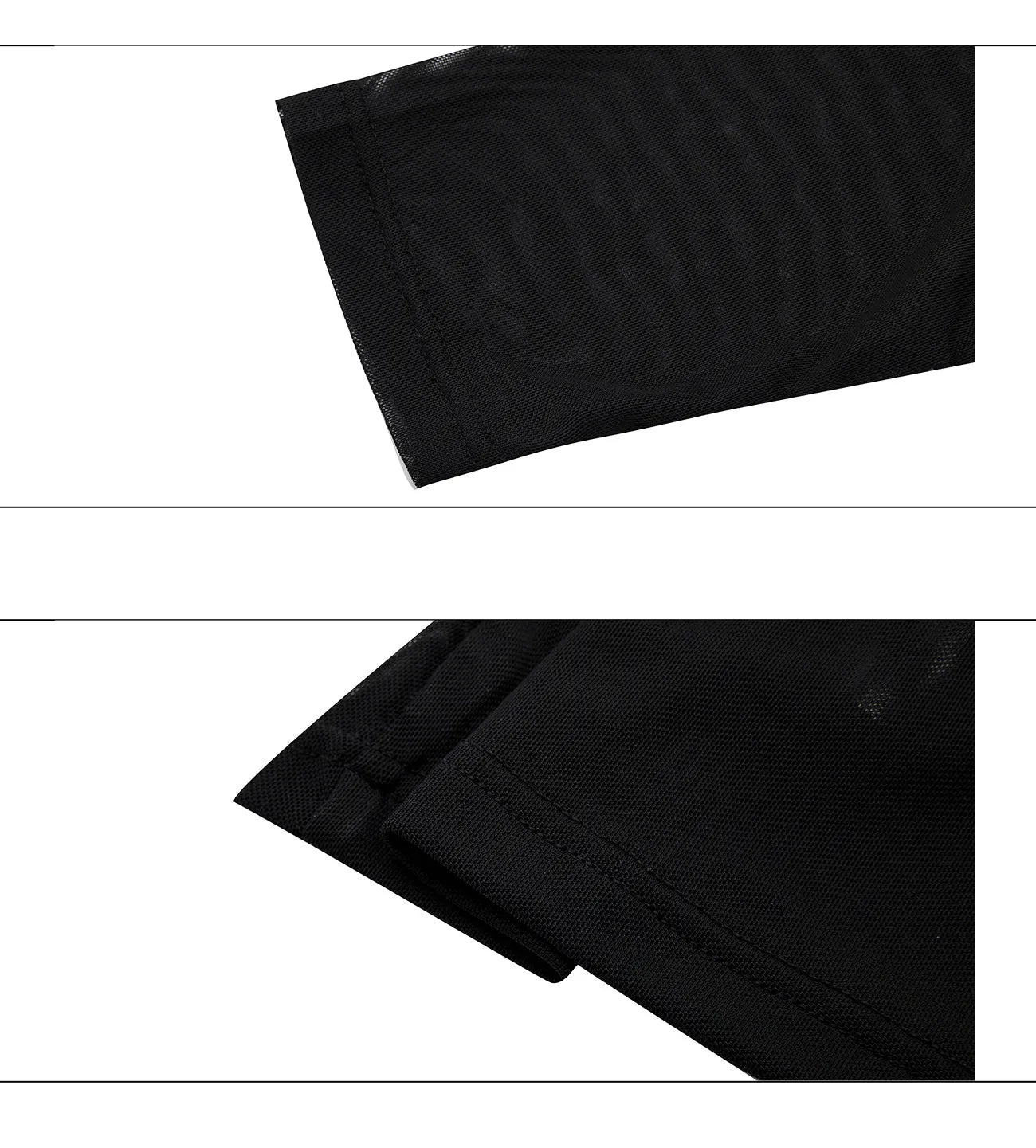 Niche Mesh slim fit long sleeve shirt in black or white, made from polyester and spandex fabric.