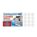Pack of 12 dishwasher cleaning tablets for descaling and removing detergent residue