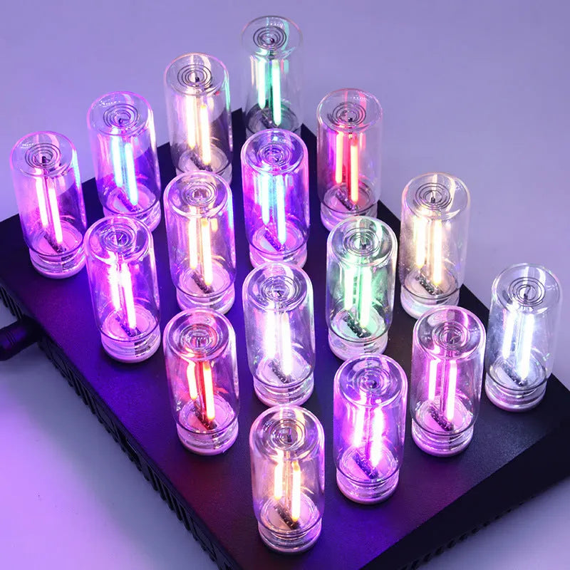 RX9001 transparent USB touch ambience night lamp in platinum with warm white light