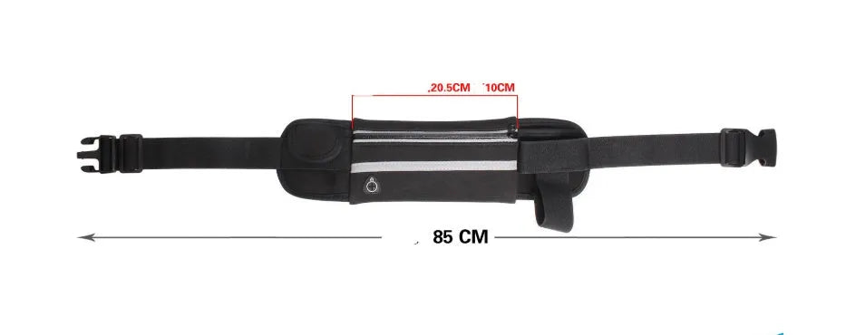 Waterproof anti-theft phone pocket for running in black with 6 inch capacity