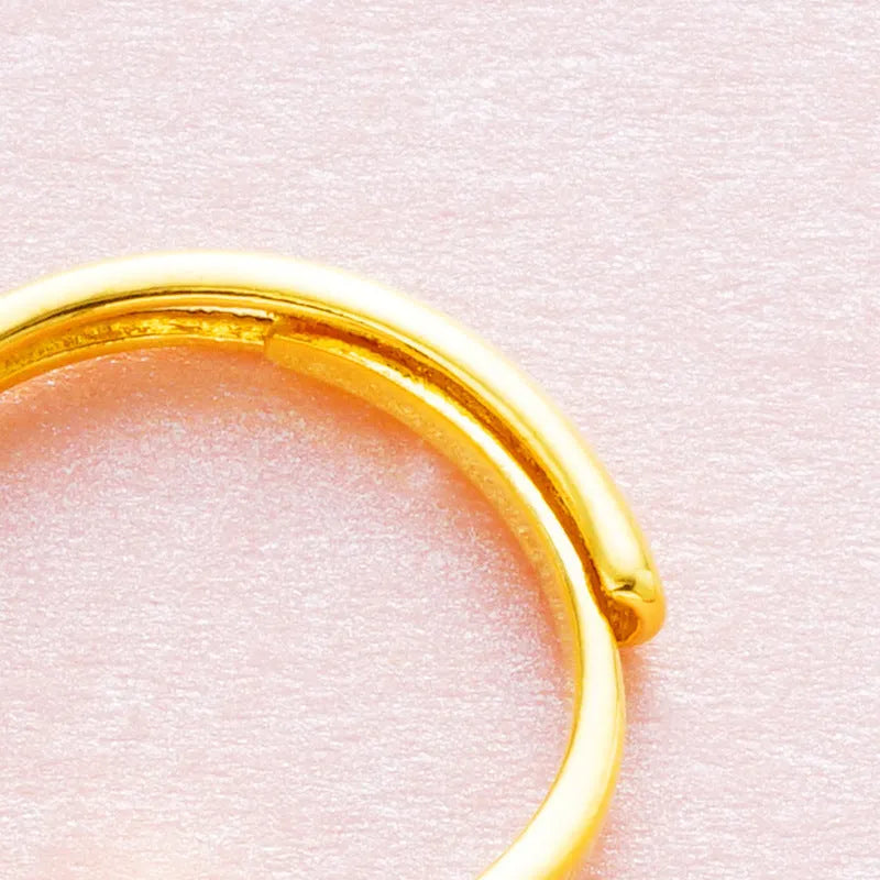 Women's Vietnam placer gold zircon ring in copper with adjustable opening, available in multiple colours