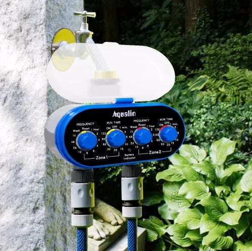 Dual Timed Irrigation Controller battery powered automatic watering device for garden