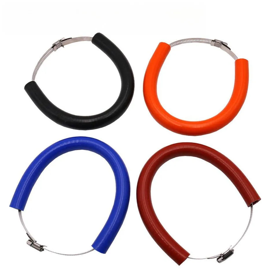 Universal motorcycle exhaust pipe gasket anti-drop wring in black, blue, and orange colours